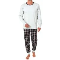Normann Pyjama Normann Herren langarm Schlafanzug mit Bündchen + Karohose aus Jersey