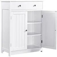 Yaheetech Badkommode Badezimmerschrank, mit 1 Schublade & 3 Fächern, Einlegeboden höhenverstellbar