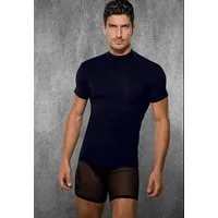 DOREANSE T-Shirt Herren Slim Fit T-Shirt mit Stehkragen 2730