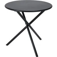 Mojawo Küchentisch Bistrotisch Balkontisch Beistelltisch rund Schwarz Stahl Ø48xH48cm