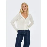 ONLY Strickjacke ONLROSELIA – Cardigan mit Knopfleiste und geripptem Bündchen regular fit, modisch, Strick, Baumwollmischung, V-Ausschnitt