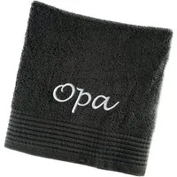 Schnoschi Handtuch Handtuch mit Oma oder Opa bestickt Gästehandtuch Duschtuch Badetuch, hochwertige Bestickung mit Oma oder Opa