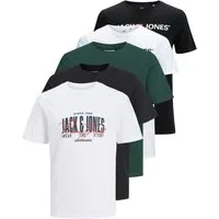 Jack & Jones Print-Shirt Bedrucktes T-Shirt aus Baumwolle (5er-Pack)