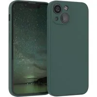 EAZY CASE Handyhülle für Apple iPhone 13 Mini Hülle Silikon 5,4 Zoll, Silikon Schutzhülle mit Kameraschutz kratzfest bumper Grün / Nachtgrün