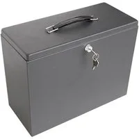 Safe-Album Sammelkoffer Metall-Koffer Notfall-Dokumentensafe, Anthrazit, 345×270×150 mm