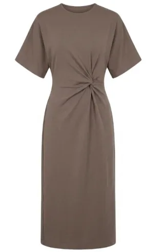 MANGO - KLEID VALEN TAUPE