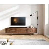 DELIFE Lowboard Wyatt, Akazie Braun 175 cm 2 Türen 1 Klappe Design Lowboard