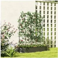 Outsunny Rankhilfe mit Vogeldesign Spalier, 2 St., Rankgitter, für Tomaten Blumen Kletterpflanzen Schwarz