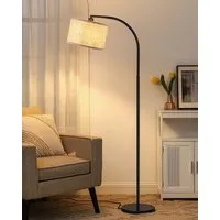 EDISHINE Stehlampe Wohnzimmer, mit E27 LED-Glühbirne, warmweiß, 161cm Bogenlampe mit Leinen-Lampenschirm