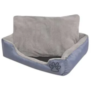 VidaXL Hundebett mit gepolstertem Kissen Grau 70 cm, 70 cm, 20 cm