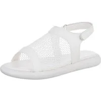 Ital-Design Modische Damen Sandalen mit Mesh-Oberfläche für den Sommer Riemchensandalette (89852438) Flach Riemchensandalen in Weiß
