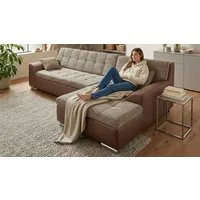 DOMO collection Ecksofa TREVISO viele Bezüge, auch in Cord, L-Form, 267x178 cm, wahlw. mit Bettfunktion, inkl. Zierkissen, Unser Dauertiefpreis