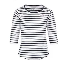 modAS 3/4-Arm-Shirt Damen 45902 Bretonisches Shirt 3/4-Arm Rundhals Ringelshirt Baumwolle Streifenshirt atmungsaktiv & hautfreundlich, Maritimer Tragekomfort