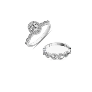 Damenset Brilliant-Ringe Duo aus 925 Sterling Silber BIAN024