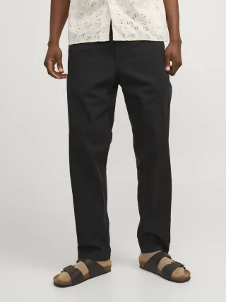 JACK&JONES - JPSTKANE SUMMER LINEN BLEND JOGGER SN Black - Gr. - M
