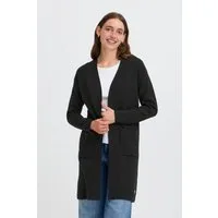 OXMO Strickjacke OXFina Langer Feinstrick-Cardigan mit Taschen