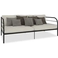 vidaXL Bett Tagesbett-Rahmen Schwarz Metall 90×200 cm