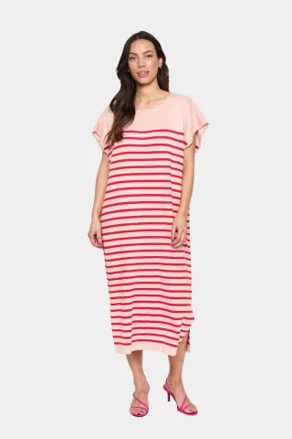 Kleid Lockere Passform Pink Poinciana Stripe pink