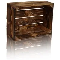 CHICCIE Holzkiste Regale Dunkel Geflammt 38x28x15cm - Kiste Box (1 St)