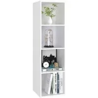 Homfa Bücherregal mit 4 Fächern, Regal weiß Standregal Holzregal 30x30x106cm