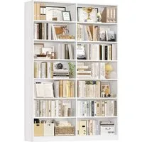 Homfa Bücherregal 212 cm hoch Standregal Bücherschrank Regal, mit 14 Fächern Raumteiler Aufbewahrungsregal 116x28,5x212 weiß