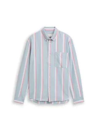 Denim Tom Tailor - Relaxed Fit Hemd aus Baumwolle citadel blue stripe - Gr. - XL