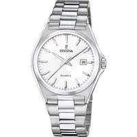 Festina Quarzuhr Festina Herrenuhr Klassik, (Analoguhr), Herren Armbanduhr rund, Edelstahlarmband silber, Casual