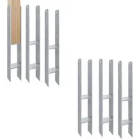 FIVMEN Pfostenträger H-Pfostenträger in Ausführung H-anker Stahlträger- 600 mm Länge, (6-St), H-Anker Pfostenanker Set