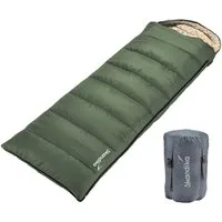 Skandika Schlafsack Iceland, Polycotton, atmungsaktiv, Innentasche mit Klett (2-Wege-Reißverschluss mit Kälteschutz, Stoffsteg, Webbandklemmschutz), 3 Jahreszeiten, 220 x 80 cm, koppelbar, bis -10° C, Packsack