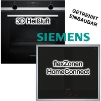 SIEMENS Backofen-Set 3DHeißluft Hydrolyse Pizzafunktion+Induktionsfeld Flexzonen PowerBoost, Hydrolyse