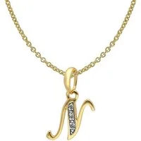trendor Kette mit Anhänger 41520-N, Buchstaben N Gold 333/8K mit vergoldeter Silberkette