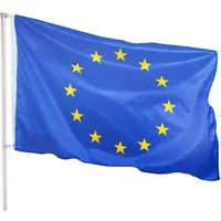 PHENO FLAGS Flagge Recycelte Premium Europa Flagge 90 x 150 cm Fahne Europaflagge (Hissflagge für Fahnenmast), Inkl. 2 Messing Ösen