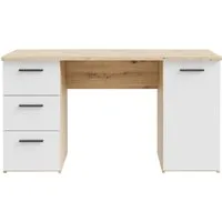 FORTE Schreibtisch Neuss, mit 3 Schubladen & 1 Tür, funktional, Breite 138 cm