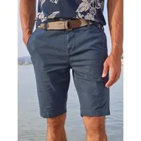 LERROS Chinoshorts Bequeme Chino-Bermuda mit Gürtel und Minimalprint Leichte Sommershorts aus 98% Baumwolle und 2% Elasthan, mit 4 Taschen