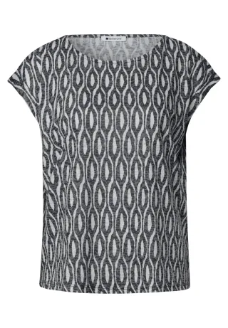 Street One - Dropped Shoulder Shirt im Ausbrenner-Look clay sand - Gr. - 46