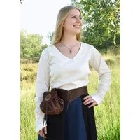 Battle Merchant Kostüm Mittelalter Bluse Aila mit Schnürung, natur, Gr. L