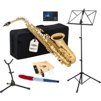 Classic Cantabile Saxophon Alt Saxophon, Alto Sax Spar-Set, 9-St., Set mit Koffer und Zubehör, Altsaxophon mit Hoch-Fis-Klappen