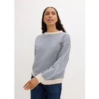 bonprix Sweatshirt Oversize-Passform, gestreiftes Design, aus Baumwollmischung