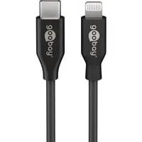 USB 2.0 Adapterkabel, USB-C Stecker > Lightning Stecker schwarz, 1 Meter, PD, Laden mit bis zu 87 Watt