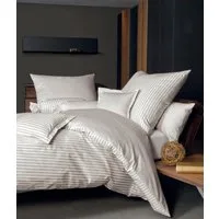 Janine Wendebettwäsche modernclassic 3912, 100% Baumwolle, Mako-Satin, 3 teilig, mit Reißverschluss, Streifen Design