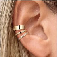 XCOAST Ohrklemmen-Set ohne Piercing - Clip-On Knorpel-Ohrringe (Clip Ohrringe trend Damen inkl. Schmuckkästchen, 3-tlg., biegbar, elegant), Schmuck für Damen, Fake Piercing Ohrringe Damen