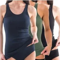 HERMKO Achseltop Achselhemd (Pack, 3er) Tank Top, Achselhemd, 100 % Bio-Baumwolle, Basic, Shirt, Feinripp