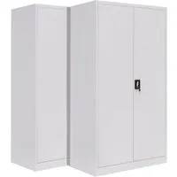 LagerZwei Aktenschrank Mehrzweckschrank 195x100x50 cm (Set, 2-St) abschließbar
