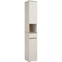 moebel-dich-auf Hochschrank LONDRES (Hochschrank mit Türen, Schublade und offenem Fach, B/H/T: 30/190/30 cm) in kaschmir oder anthrazit, Absetzung: Cremona Eiche