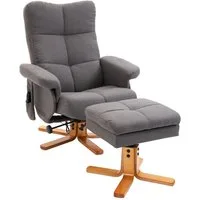 HOMCOM Massagesessel Fernsehsessel mit Fußhocker, aus Kunstleder (2-St)
