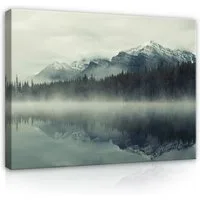 Wallarena Leinwandbild Blau - Schlafzimmer, Blau, 60x40x2cm