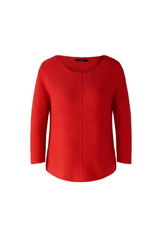 Oui - Pullover reine Baumwolle aura orange - Gr. - 42