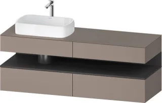 Duravit Qatego Konsolenwaschtischunterbau wandhängend Basalt Matt 1600x550x600 mm - QA4777049430010 QA4777049430010