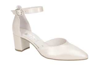 Gabor 81.340.60 Beige Riemchen Pumps Echtleder Blockabsatz 5,5cm F-Weite