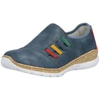 Rieker Slipper Slip-on Sneaker, Schlupfschuh, Halbschuh mit bunten Stretcheinsätzen